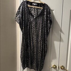 Trina Turk Black and Silver Swim Coverup